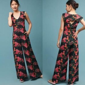 Anthropologie Plenty by Tracy Reese Floral Laurette V-Neck Jumpsuit Size XS